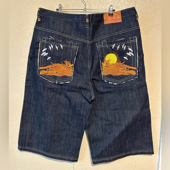 Stone Touch Other - Stone Touch Denim Shorts Original Asian Design‎ Size 40 Embroidered